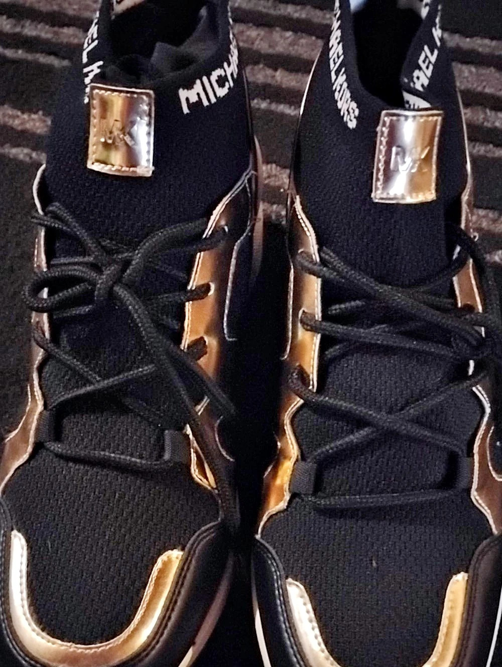 Michael Kors Felix Trainer Black & Gold Sneakers